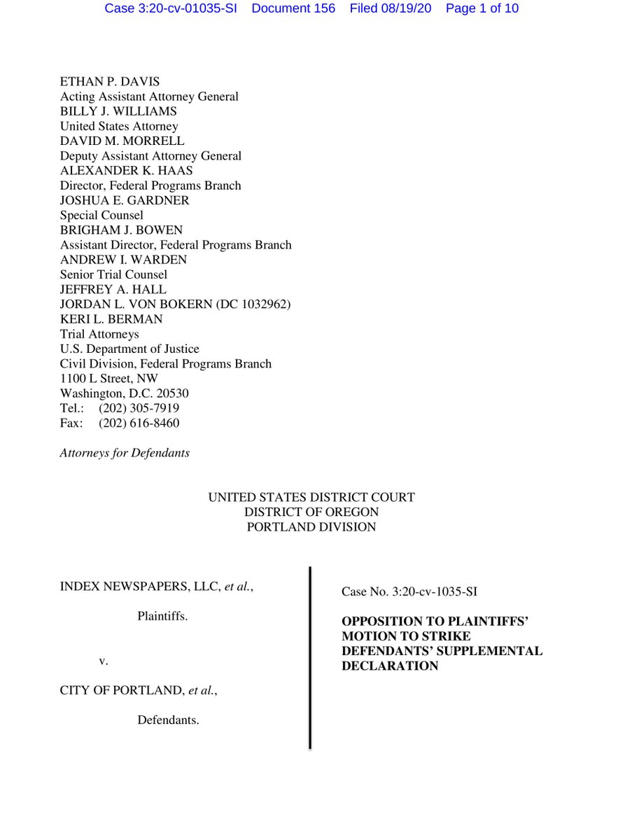 Oh but there’s still more - the Fed Defendants filed their Oppo re Strike and let me tell you - I am embarrassed for the  @TheJusticeDept  @DHSgov  @CBP ”attorneys” their Oppo isn’t something a 1st year would write let alone file. It’s the classic projection https://ecf.ord.uscourts.gov/doc1/15107650817?caseid=153126