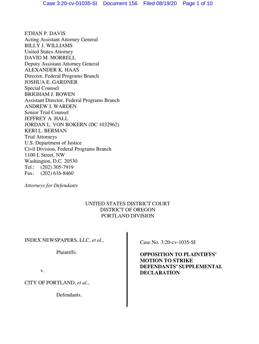 Oh but there’s still more - the Fed Defendants filed their Oppo re Strike and let me tell you - I am embarrassed for the  @TheJusticeDept  @DHSgov  @CBP ”attorneys” their Oppo isn’t something a 1st year would write let alone file. It’s the classic projection https://ecf.ord.uscourts.gov/doc1/1510...
