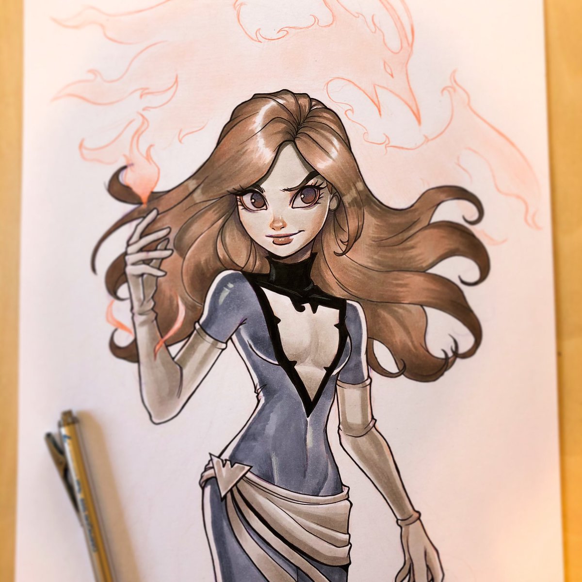 Chrissie_Zullo's tweet photo. Jean Grey commission 🔥 #sketch #doodle #drawing #art #jeangrey #phoenix #comicbookart #artistsoninstagram https://t.co/tKJa2kRP31