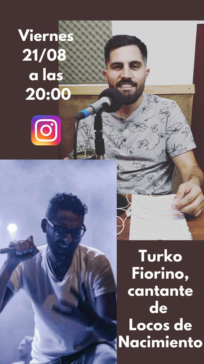 ¡Este viernes en mi IG Live junto a <a href="/turkofiorino/">Sebastián Fiorino</a> de <a href="/LOCOSNACIMIENTO/">Locos de Nacimiento</a>! 🤘🏻📱