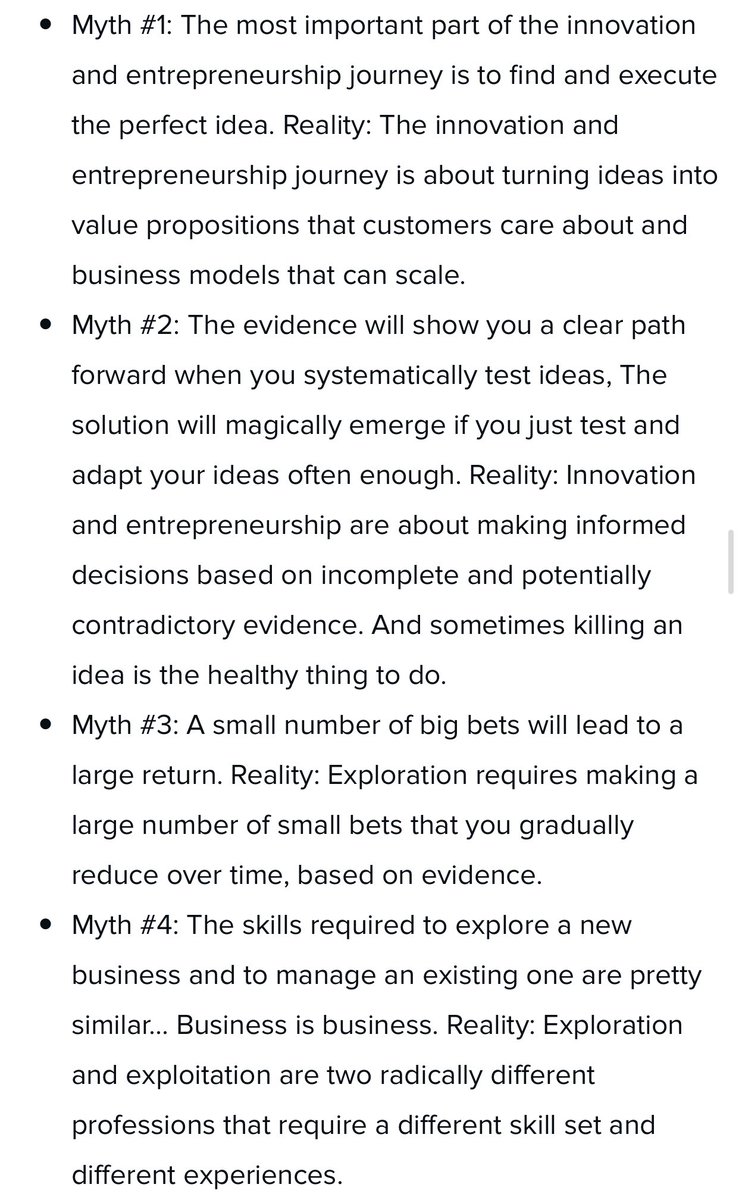 ValaAfshar's tweet image. 5 innovation myths: 
———————–— 

Dr. @AlexOsterwalder reminds us that the journey of exploring new business ideas is not a linear one and differs radically from managing an existing business.

This is business myth busting at its best. zd.net/2FIq2Xj