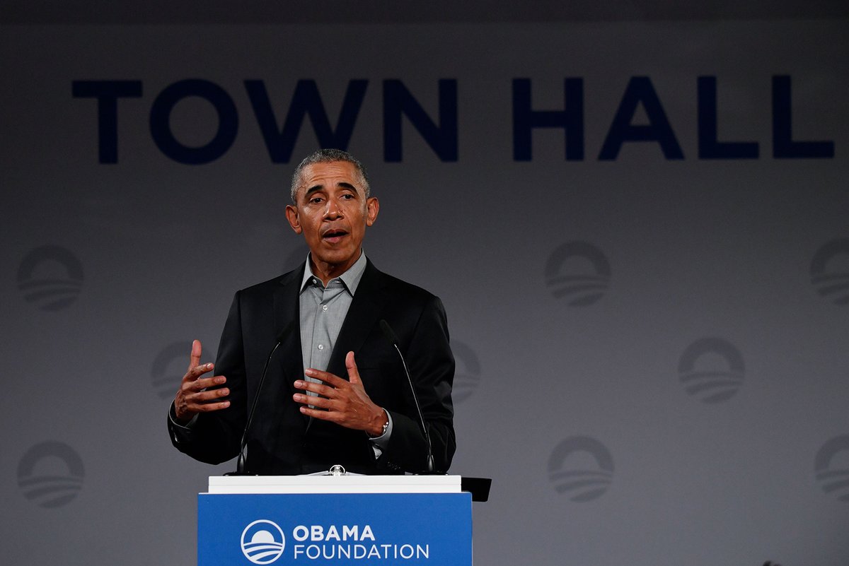 cnnbrk's tweet photo. Former President Barack Obama takes direct shots at President Trump in excerpts from tonight's DNC speech that were released by organizers, including remarks that Trump has "shown no interest in putting in the work" https://t.co/Qfsh9AFphy https://t.co/Lu0HMkfaYJ
