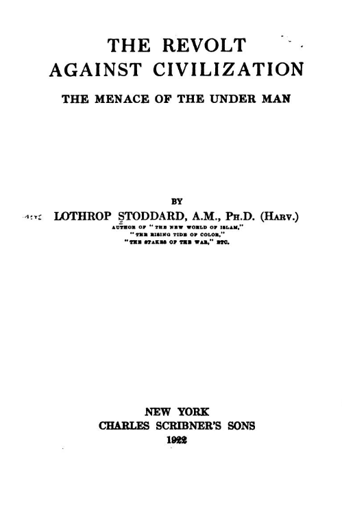 This thread has some bits I missed, such as one of Losurdo's many gems in which he notes that the "Untermensch" cornerstone of Nazi ideology originated in a translation of US white supremacist Lothrop Stoddard's 1922 book "The Menace of the Under Man"!  https://twitter.com/willycoulson/status/1289124570298028032