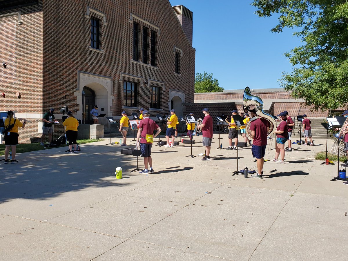 The <a href="/BuenaVistaUniv/">Buena Vista University</a> campus looks different during COVID-19, but dedicated people like <a href="/WurthTiffany/">Tiffany Wurth</a> and the @BVU_MB are finding creative ways to do what they love while following CDC guidelines. #BVUBuildsUp