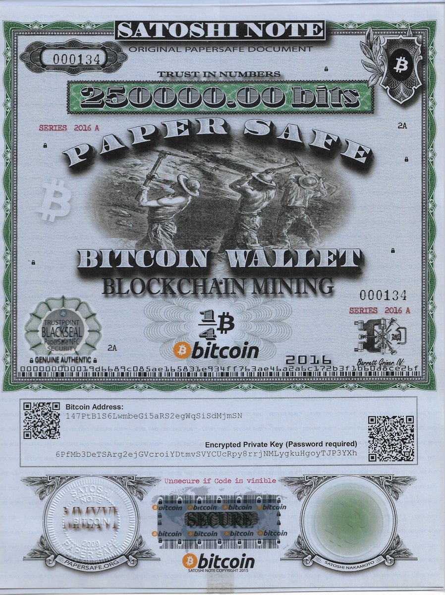 CoinsOfNakamoto's tweet photo. This rare PaperSafe "BLOCKCHAIN MINING" Satoshi Note from 2016 is now for sale in our store.
It commemorates the mining of the Blockchain and was created by BG4.
Get it here: https://t.co/4LAXd9sqnK
#papersafe #bitcoin #btc #cryptocurrency https://t.co/PuslojHOIn