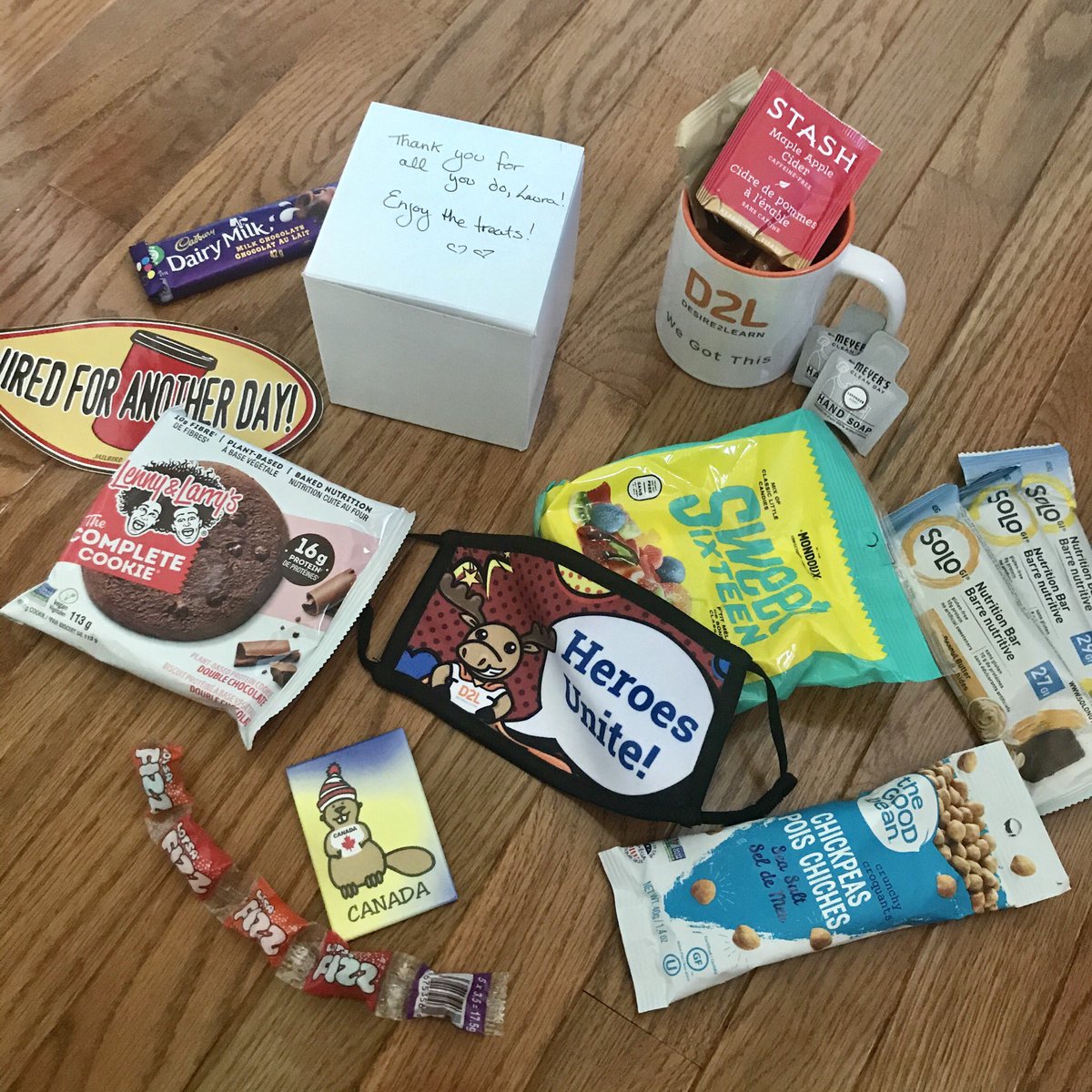 The #product team all got care packages for our virtual “offsite” - the #Canada magnet is my favorite 😄 🇨🇦 #lifeatD2L #edtech #productmanagement #womenintech