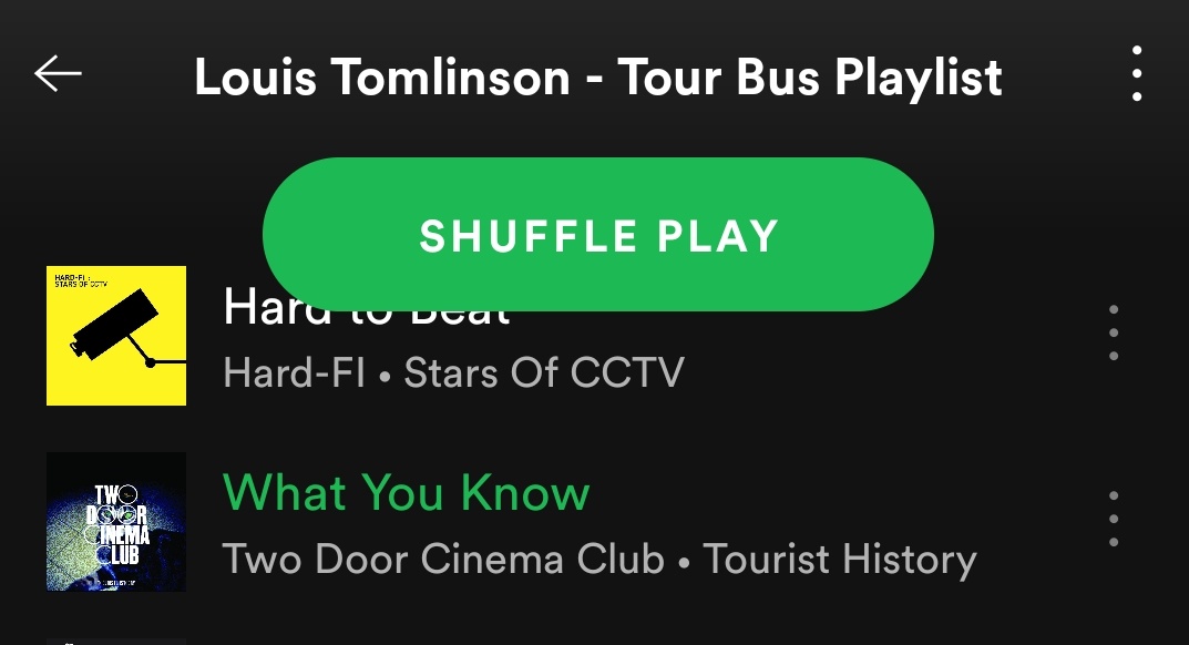 TwoDoorCinemaClub performed What You Know on th 28th at Leeds. The boys were there, and that song with those particular lyrics, was added to his Tour Bus Playlist .