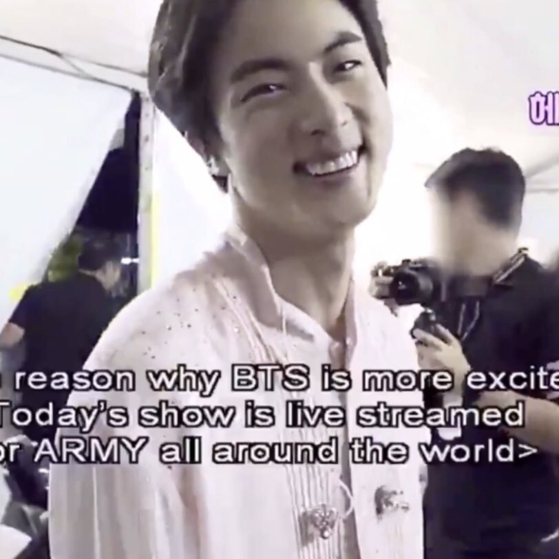 He finishes off with the cheekiest happiest smile, the final blow. Kim Seokjin ladies and gentlemen.