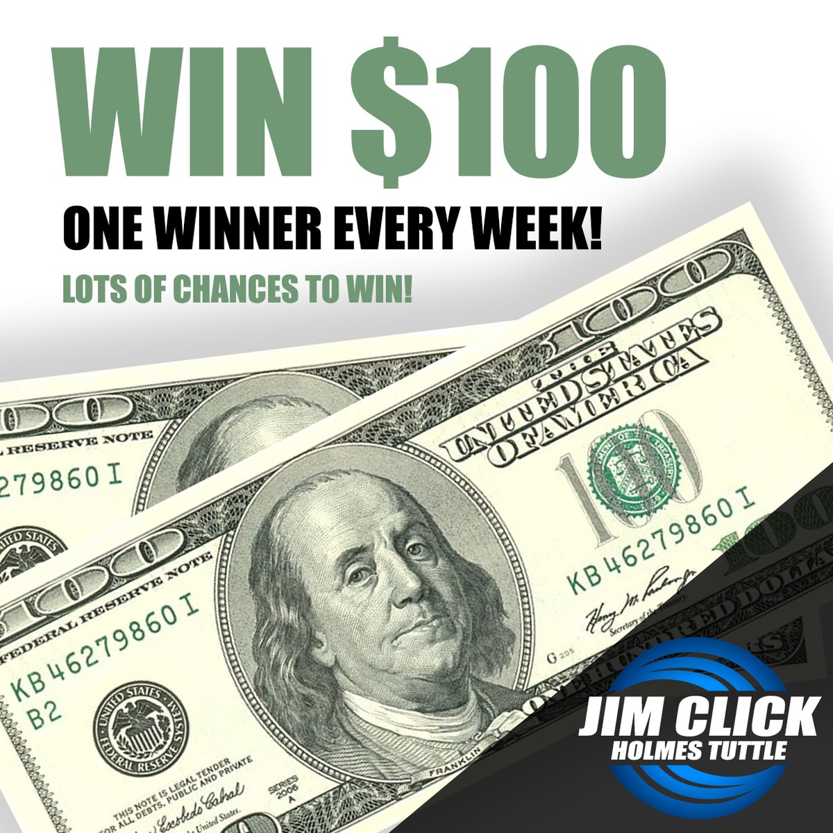 JimClickDodge's tweet photo. WE ARE GIVING AWAY $100 to one of our @jim_click_automotive Instagram followers every week for the next two weeks! 💲💵💰
ENTER HERE: https://t.co/2baENDywmN https://t.co/8XFyllB0qk
