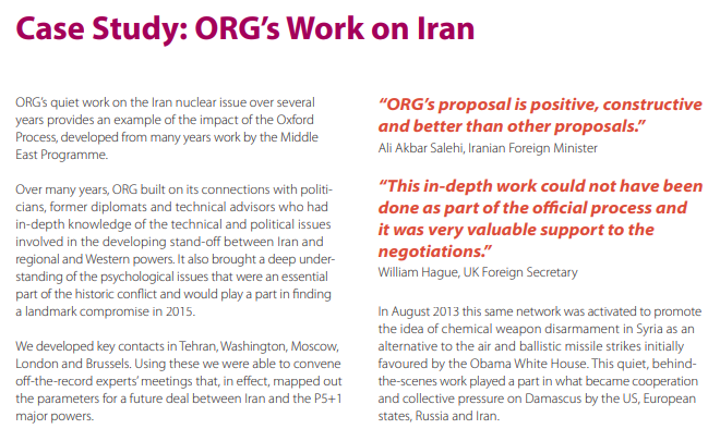 After 9/11, ORG evolved. Scilla moved on to found  @peacedirect.  @GRifkind arrived and through her unique combo of chutzpah, psychoanalysis and discretion got enemies across the Middle East talking. Whisper it, but the  #JCPOA Iran Deal might not have happened without ORG.