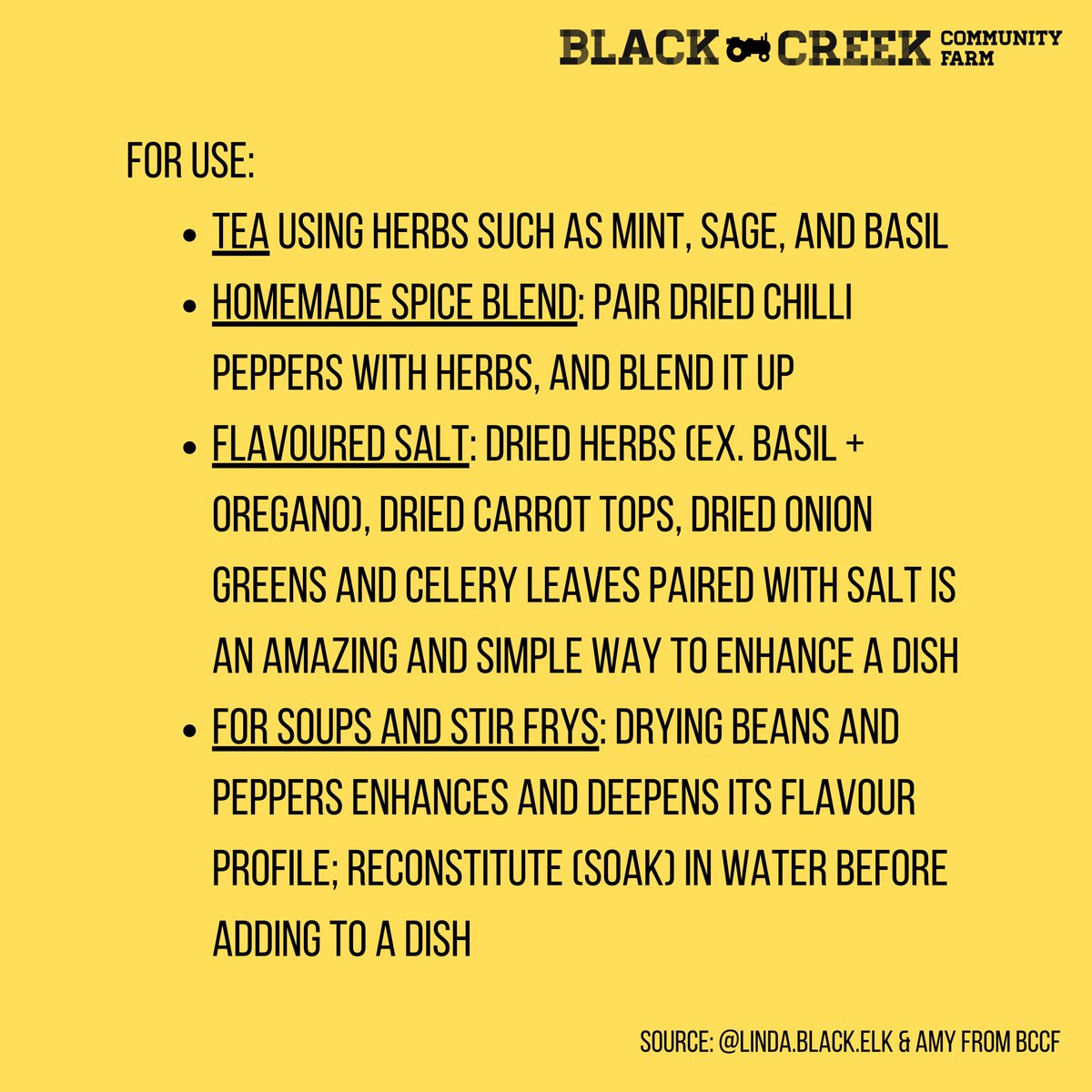 Our Tip of the Week : how to air-dry veggies and herbs and various ways to use them! #indigenousfoodsovereignty
#foodjustice #tipoftheweek #foodpreservation #janeandfinch #foodwasteeducation #toronto <a href="/cityoftoronto/">City of Toronto 🇨🇦</a>