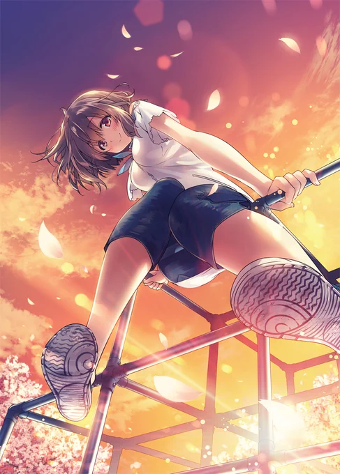 ?本日8月20日ファンタジア文庫様より刊行されます、

岬かつみ先生著
「恋愛する気がないので、隣の席の女友達と付き合うことにした。」

より、ジャングルジムに登るヒロイン?
"らしい"1枚で気に入ってます!

暑い日が続くので水分補給気を付けてね!

特設サイト↓
https://t.co/lPfdjTNlcZ 