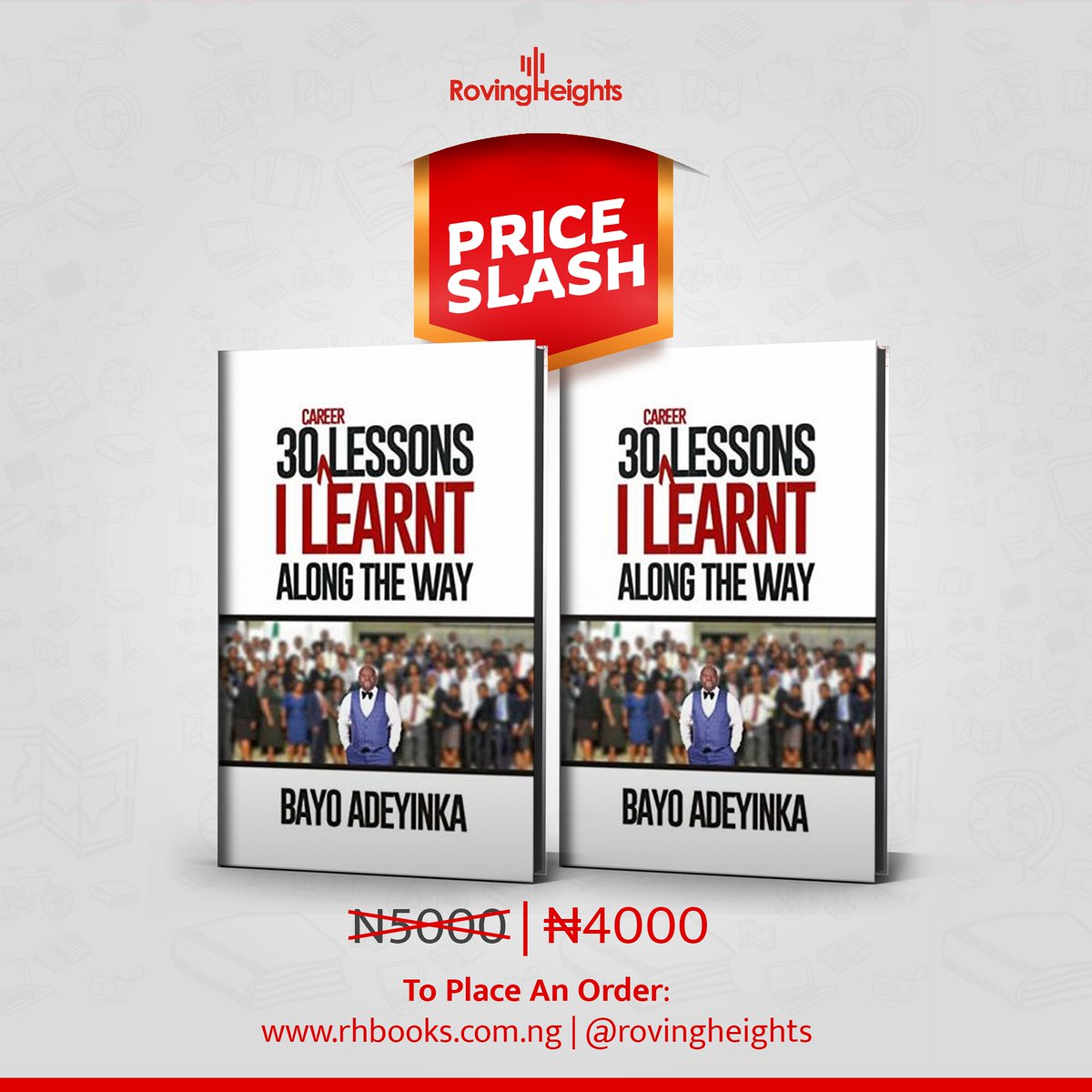 Get a copy of my book 30 Career Lessons I Learnt Along The Way by sending a DM to  @Rovingheights . It will be delivered to you anywhere in Nigeria.