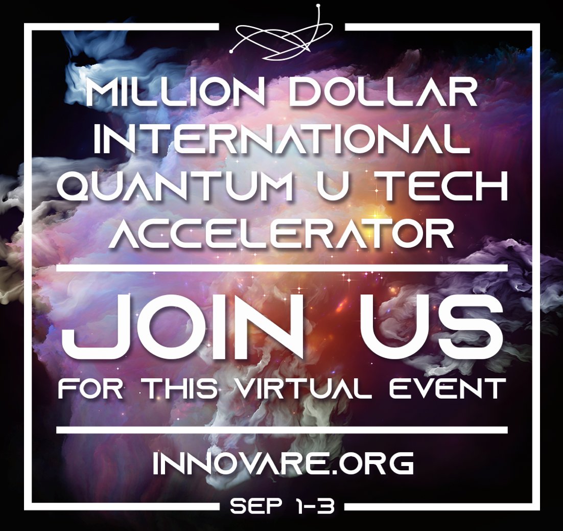 AFResearchLab's tweet image. If you have an interest in #quantumtechnology our team, @AFOSR, @USNavyResearch, @rfsuny @NYSTEC & the @GriffissInst invite you to join the upcoming Million Dollar International Quantum U Tech Accelerator.
Register today: bit.ly/InnovareEvents
#QuantumEvents #TechAccelerator