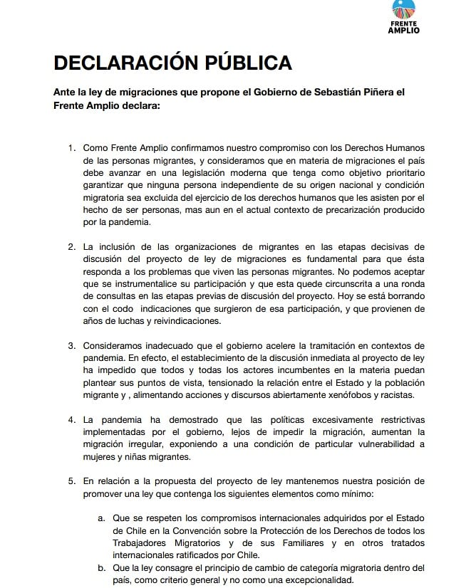 Comisión Migraciones Convergencia Social tweet media