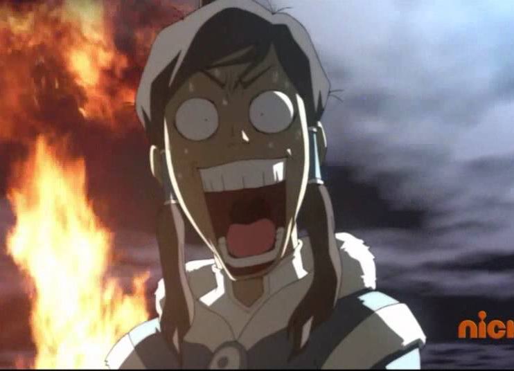 anyway we’ll come back to Korra’s complicated ideas on fascism & right wing grifters, we gotta do the best face of the episode segment:while Korra’s [screams internally] is probably my favorite in the entire show I also gotta give credit to Ikki’s demon face from seconds later