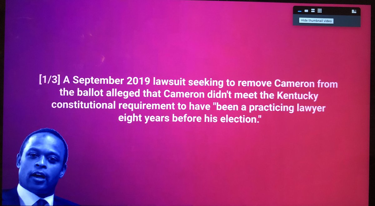 thatgirl_NEON's tweet photo. HOW DID THIS MAN GET THIS JOB?! @kyoag @DanielCameronAG @djaycameron How do you jump from clerk to AG??!?! #removedanielcameron #forbreonna https://t.co/Aey4sitluI