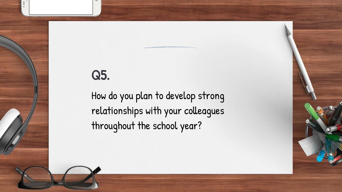jengates395's tweet photo. Picking up the pace...

Q5- How do you plan to develop strong relationships with your colleagues throughout the school year? #GLNDchat https://t.co/2iMPitstTf