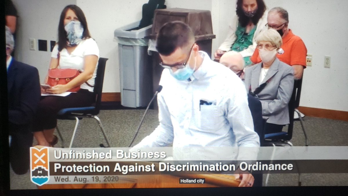 This guy is not in favor of the ordinance.He wants to remove the terms. It seems like there was a little bit of right-wing collusion on this.This white guy wants to know why some people can impose their idea of reality on others.