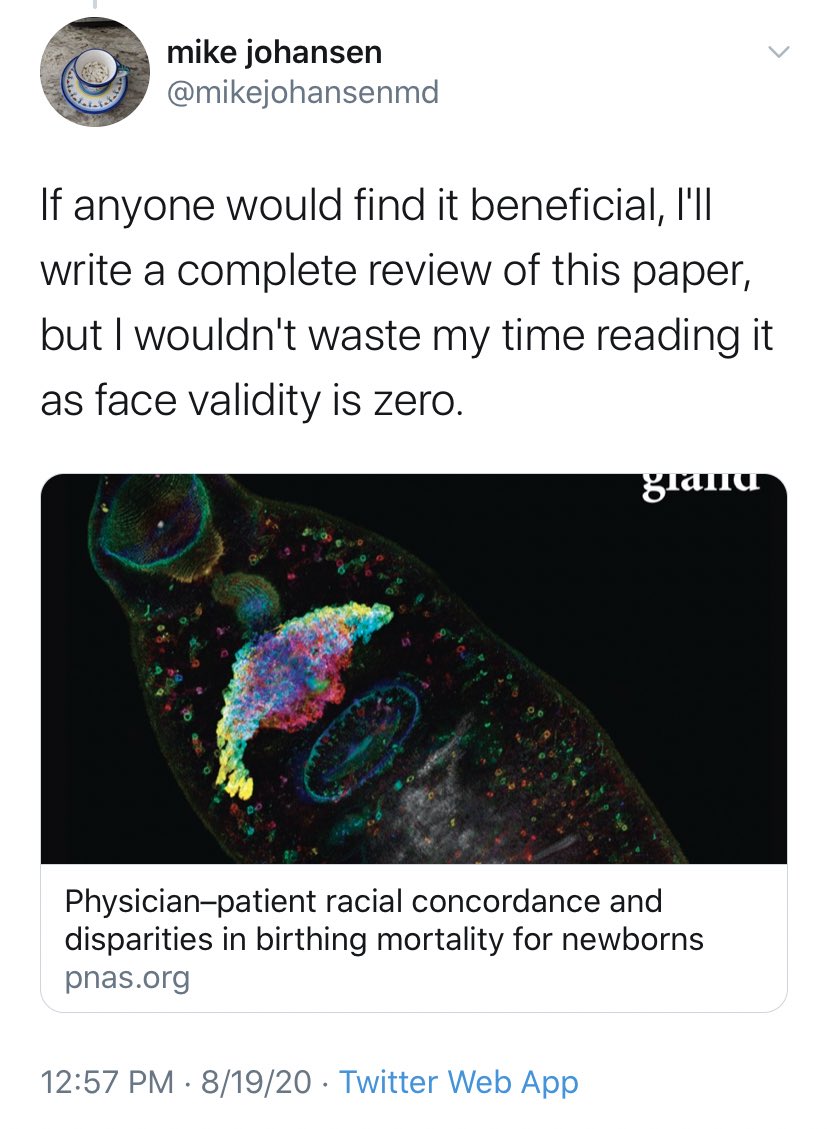 This for instance, is not a graceful critique. I wouldn’t engage. But some ppl might cuss you out if you said their work was a waste of time publicly. Also the hubris of offering a review as a non-neonatologist. Lol. This is what I mean: are u best situated to offer critiques?