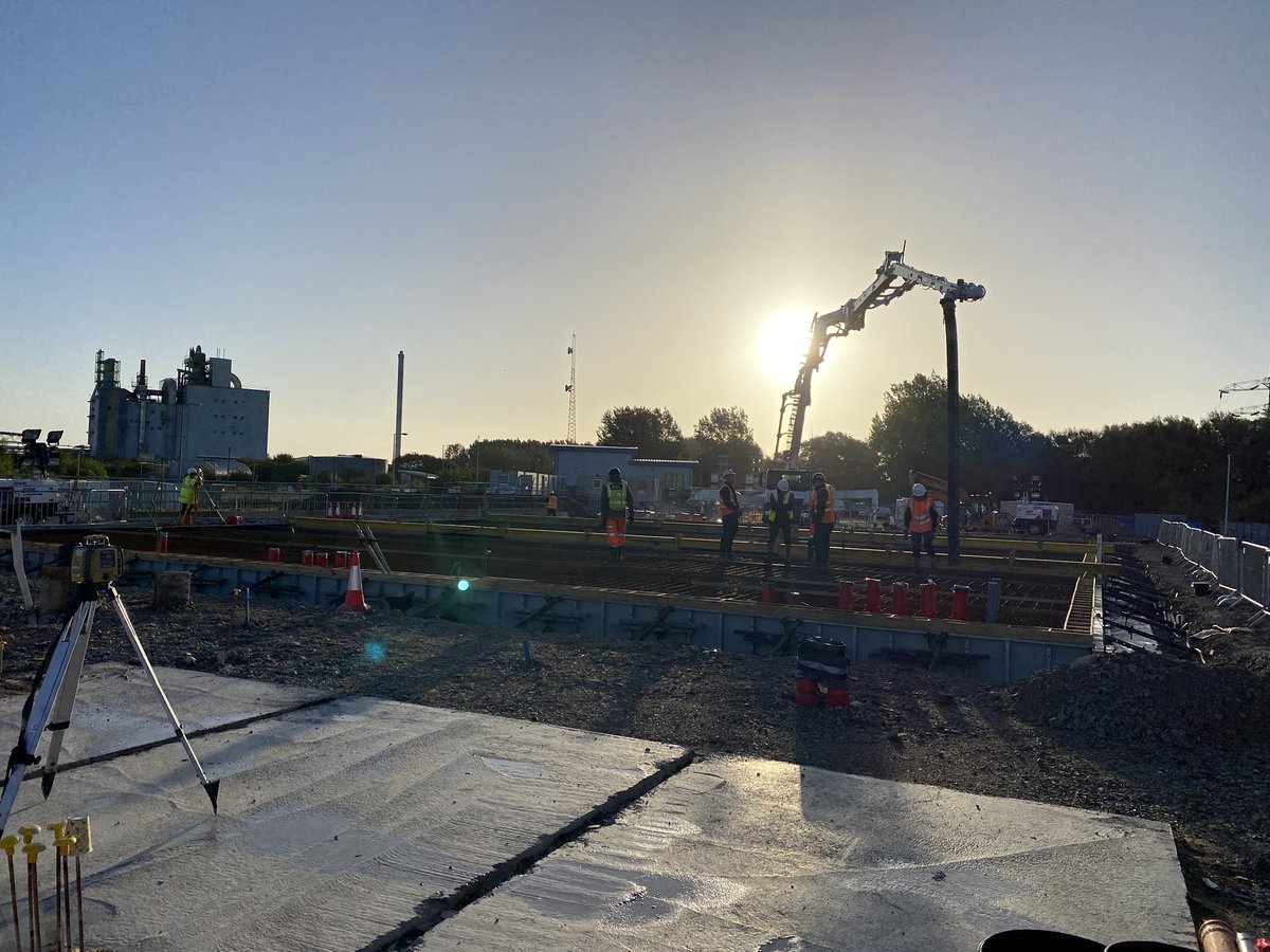 All set up ready to go. First few loads already in of a 300m3 pour over on our Blackpool project. #Concrete #Construction #CivilEngineering
