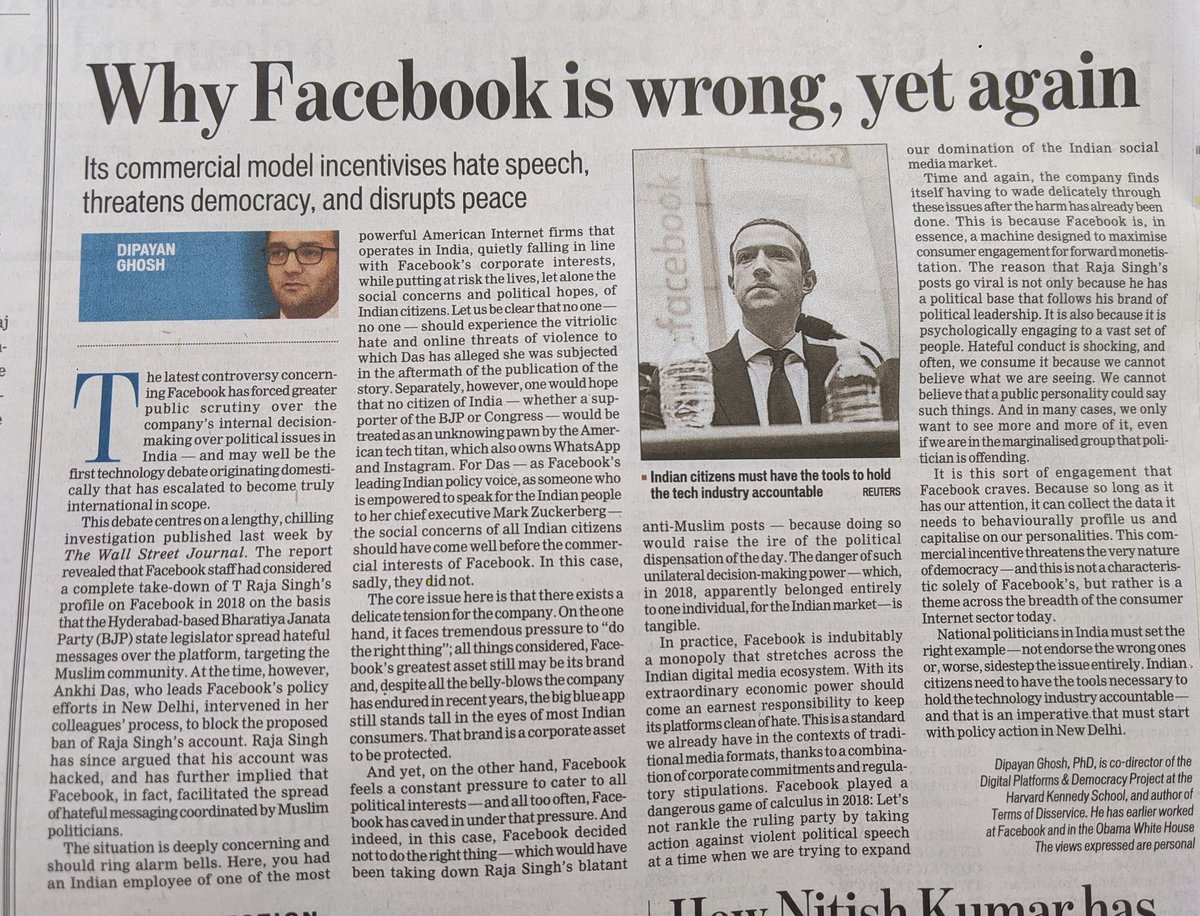 VandanaSsingh's tweet image. Facebook collect d data it needs to behaviourally profile us &amp;amp; capitalize on our personalities.This threatens d very mature of democracy. &amp;amp; it is a same theme across d breadth of d consumer Internet sector today.

Our leaders must set d right examples wid policy action. #Datalaws