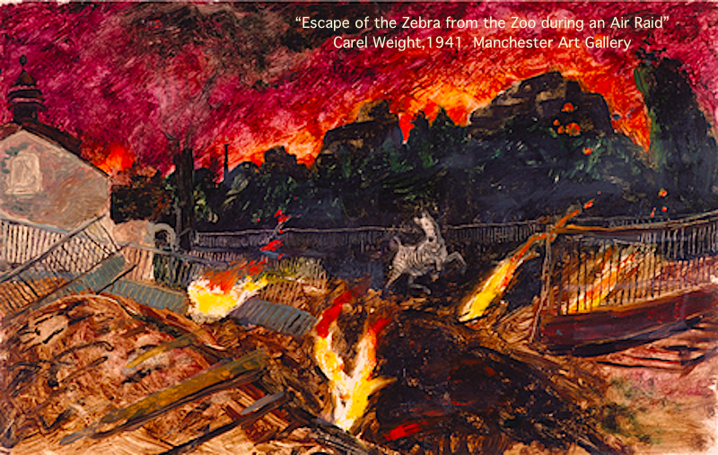 2. Britain’s War Artists’ Advisory Committee (WAAC) devised 1939 by Kenneth Clark & John Betjeman to commission artists in non-combat roles for representational works. Most portrayed home front, notably Henry Moore & Carel Weight images of the Blitz & Evelyn Dunbar’s Land Girls.