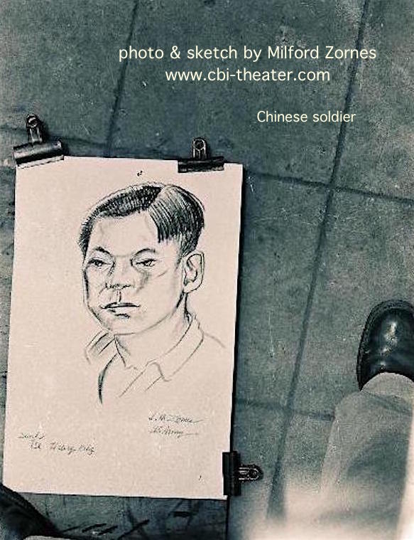 12. American WW2 artist John Hanlen served & drew + painted in the China/Burma/India Theater. Milford Zornes charcoal-sketched American & Chinese soldiers and local workers on the Ledo Road through northern Burma.
