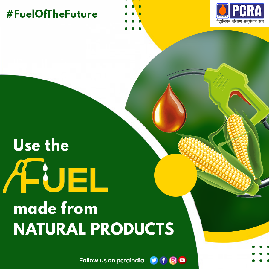 pcraindia's tweet photo. Biofuels are made using natural products, hence are eco-friendly and biodegradable. Switch to the Fuel Of The Future  
#ConserveFuture #PCRA #ThursdayThoughts #biofuels 
@fssaiindia https://t.co/M9kL7MuXGn