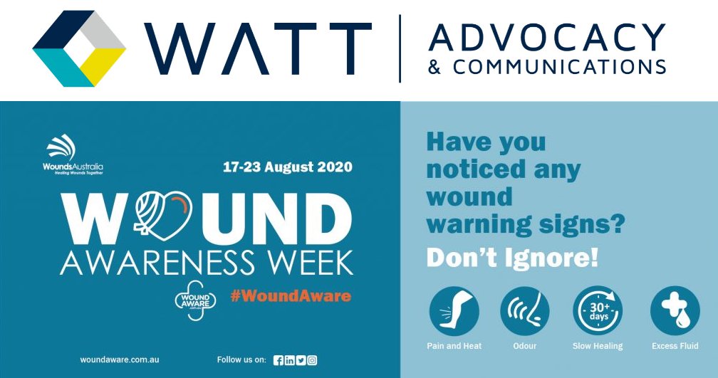 We are excited to support <a href="/WoundsAus/">Wounds Australia</a> to deliver #WoundsAwarenessWeek, its key public health campaign for 2020. 

It's not easy to bring attention to a worthy public health issue during #COVID19Aus but our team knows how. If you want real results, get in touch with us.
#woundaware