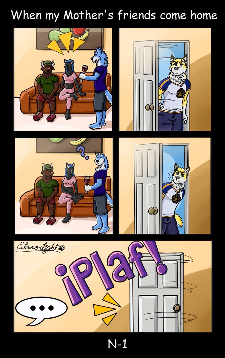 CitrinoLight's tweet photo. Este es mi primer comic. Hice esta tira que muestra un poco de la vida diaria y las desventuras de Happy.
#lightwolf #furrylove #furryshepsky #happy #furryart #furry #furryhusky #fursona #furrybull #furrywolf #art #furryart #furrycomic #comic #furryartcomic https://t.co/OW9V9NgFCF