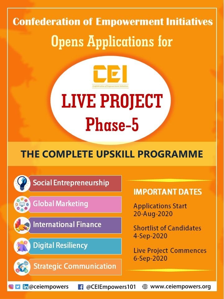 Prasad_Pathak92's tweet photo. #CEIUpSkillProgram provides Golden opportunity of learning Niche, In-Demand Skills through CEI Masterclasses for Youth,in following, “5 Most Important Verticals” of:
Global Marketing, International Finance, Digital Resiliency, Strategic Communication & Social Entrepreneurship. https://t.co/LUMLWskft7