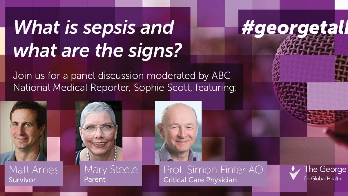 📢We are excited to announce our latest #GeorgeTalks to mark World Sepsis Day: What is sepsis and what are the signs?

Join us for a panel discussion with our special guests sharing their very personal and heartfelt experiences of dealing with #sepsis.

➡️bit.ly/31aJfsS