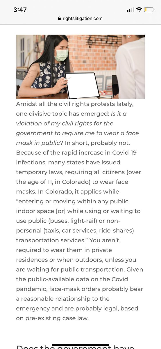 @Fibci2 @MalinaFronda @FoodlandFarms Literally a Civil Rights litigation site, says that these laws will stand temporarily amidst a public emergency. Dont want to wear a mask in public then stay home. Or you can try sue im sure its an empty threat 🤣