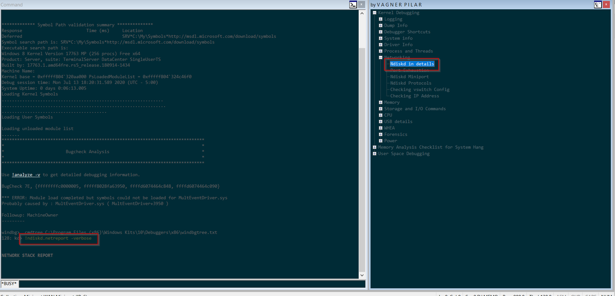 vagnerpilar's tweet image. Have you tried taking a deep view into the Network Stack using #WinDBG ? You can also extract the info to a html file. Simpler too. Download the #WinDBGtree and have a shortcut list of command right off the bat. #WindowsInternals #PerformanceDebugging