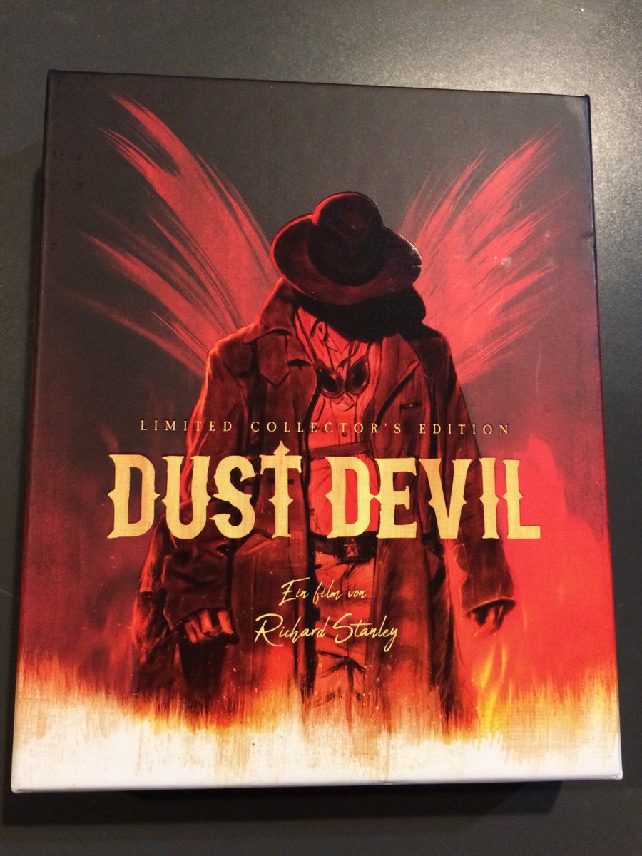 I got this movie in the mail today. It's the German Blu-Ray box of Dust Devil. Region Free and it has been hard to track down. #DustDevil #RichardStanley #90smovies #RobertBurke #ChelseaField #ZakesMokae #JohnMatshikiza #BluRay