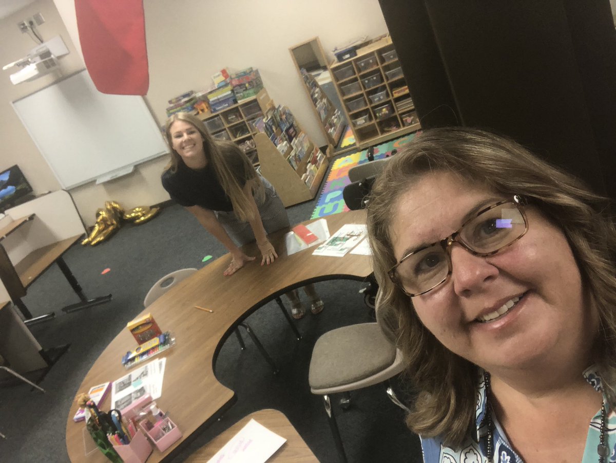 It was the most unique first day of teaching in all my years, but I am so excited for all that this year brings!  Thankful for a great teaching partner, <a href="/MrsHartings/">Heidi Hartings</a> and door partner, Kinsey Rhome!  <a href="/TWEHowl/">Tom Wilson Elementary</a>