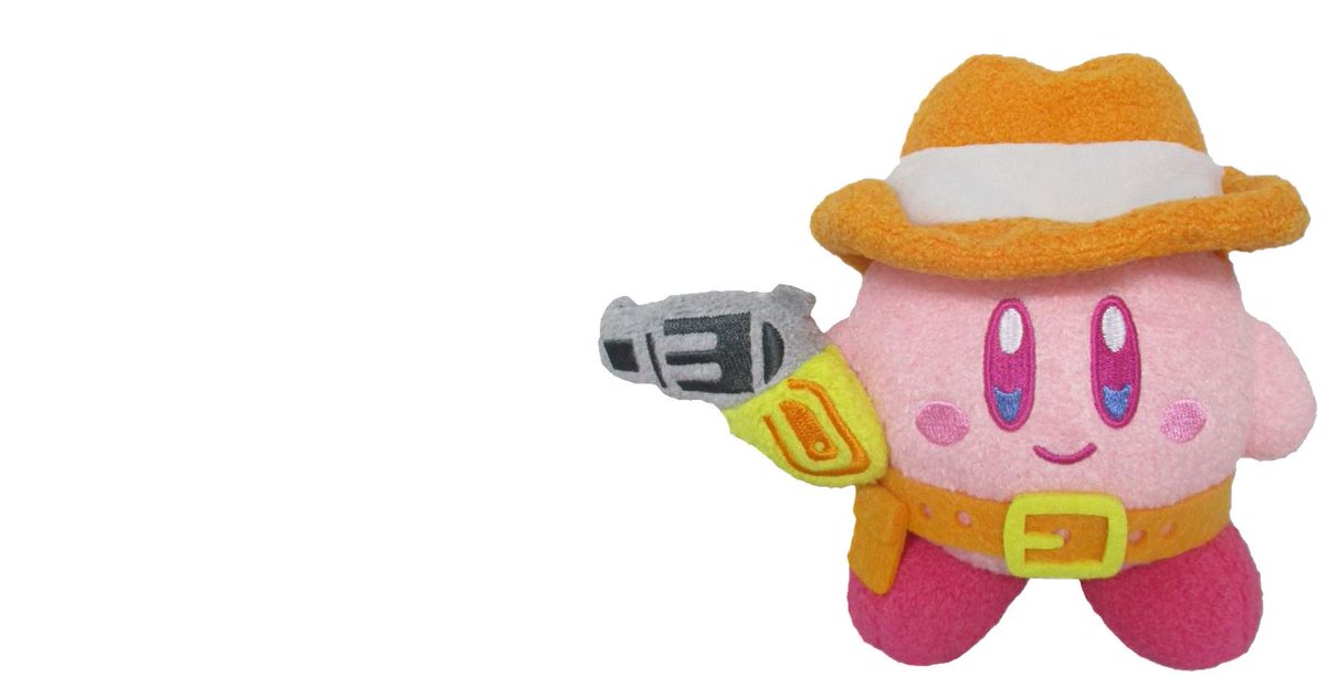 kirby holding heart plush