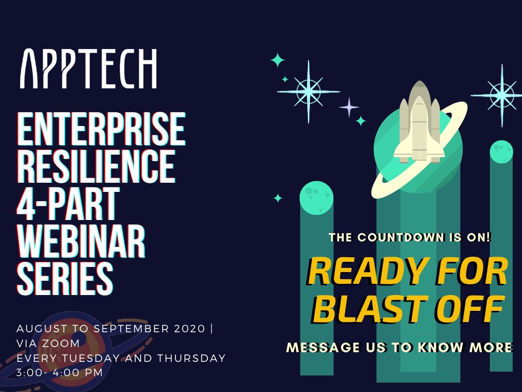 apptechexperts's tweet image. EXCLUSIVE INVITE: Enterprise Resilience Webinar Series - mailchi.mp/e5d816f4f1ec/w…