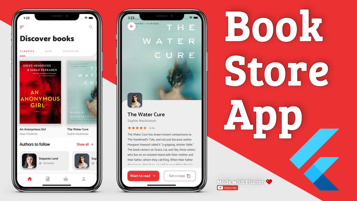 AllAboutFlutter's tweet image. Really hope you guys like this Bookstore #App #UI #Design using #Flutter 😍
👉youtu.be/qnsfw8sJBA0 (source code)
@FlutterDev @r_FlutterDev @FlutterComm @EsFlutter
#flutterdev #learntocode #100DaysOfCode #MobileApp #FlutterDay #dartlang