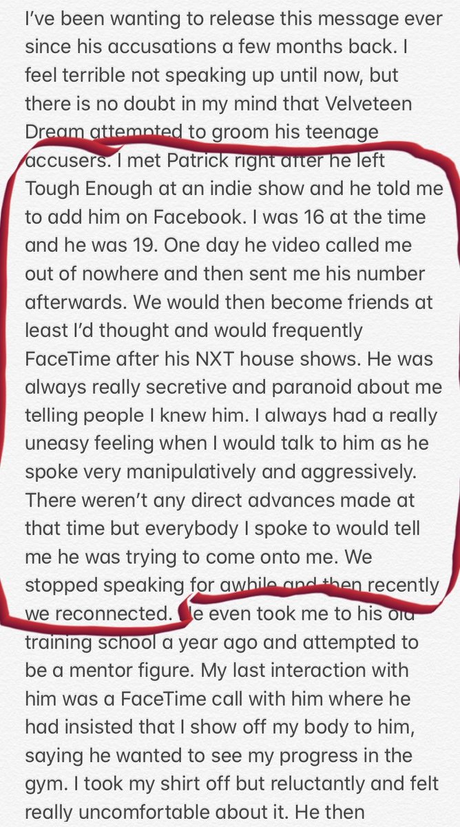 You should be asking different questions and to different people.For those who haven't been following along, I need tp spell it out.Issue #1 Josh Fuller isn't a victim. He admitted it himself.  #VelveteenDream was never sexual with him