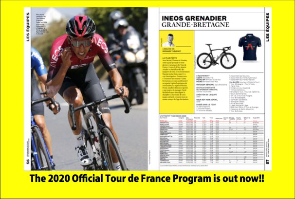 ciclissimo_m's tweet photo. 絶賛発売中の #ciclissimo 特別編集 #ツール・ド・フランス2020公式プログラム では今大会出場の全22チームの戦力を徹底分析。チームイネオス改めイネオスグレナディアズの #TDF2020 におけるエース、E・ベルナルにもフォーカス。お求めは最寄りの書店やアマゾンで→https://t.co/cFloMlAEzn #POT2020 https://t.co/3NFzjFgTVS