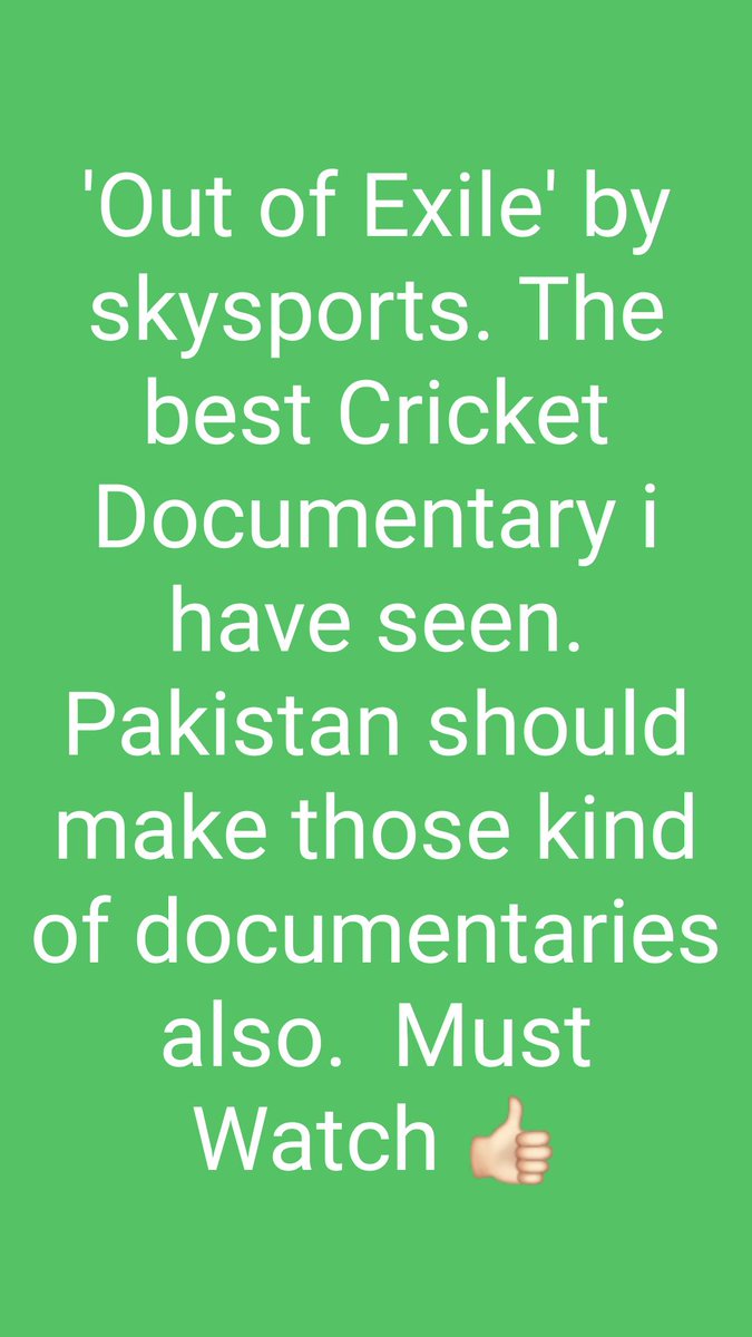 iamusf's tweet image. The best Cricket Documentary. Must Watch #ENGvPAK #outofexile #SkySports