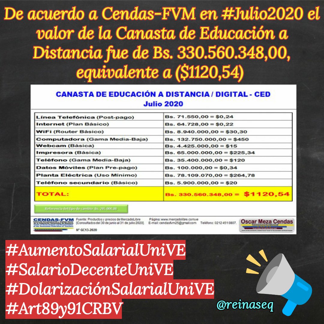 reinaseq's tweet photo. Los #SalariosDePobrezaExtremaUniVE no dan para seguir subsidiando la educación universitaria, para Septiembre éstas son las EXIGENCIAS #UniVE a @CesarTrompiz_
⏩ Salarios decentes dolarizados
⏩ Dotación de equipos tecnológicos
⏩ Acceso estable a internet

No exija lo q no da 🚨 https://t.co/zcn7Rr0WdG