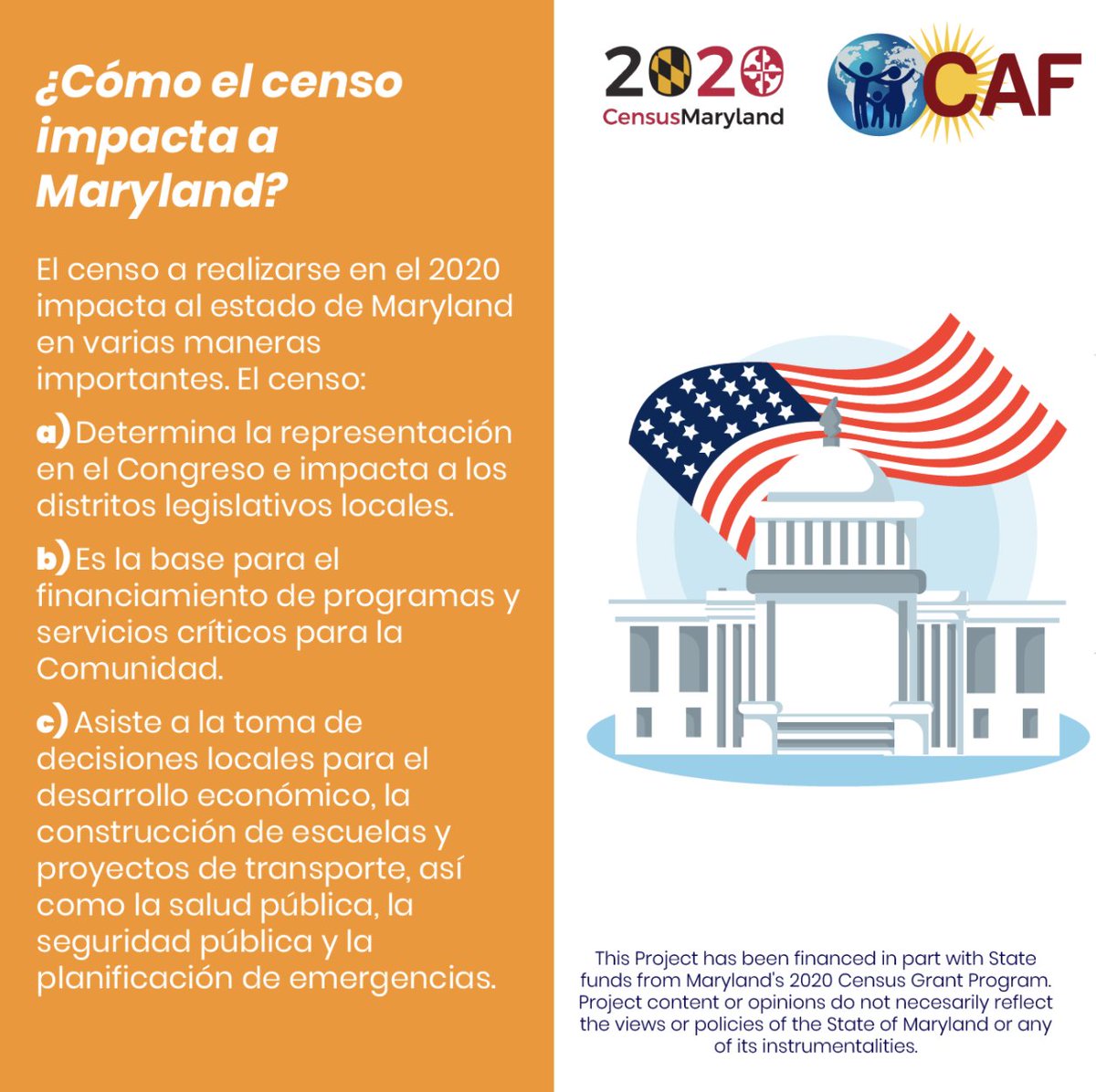 GoCountedIn's tweet photo. From our friends at the Centro de Apoyo Familiar: 

"¡No se olvide de hacer el Censo! Es seguro para todo lo que lo hagan y los beneficios durarán 10 años." 

"Don't forget to complete the Census! It's essential for resources and benefits for the next 10 years." https://t.co/lW09CTd7np
