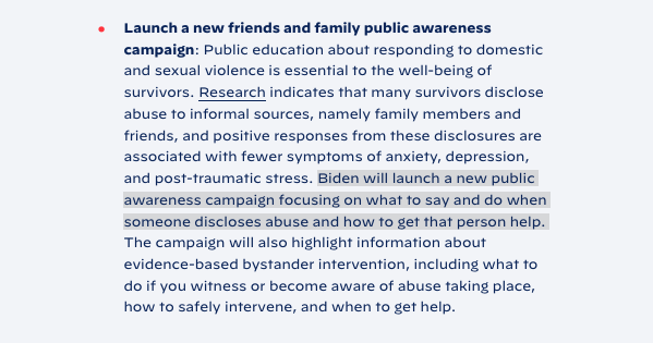 lmao. can't wait for the Biden campaign on how to properly treat survivors of sexual assault.