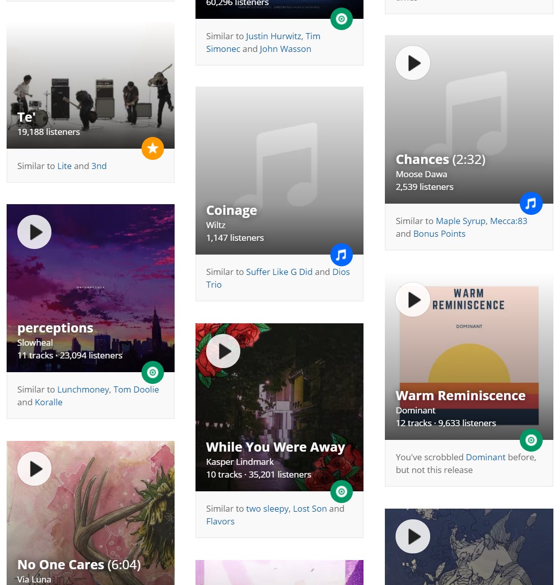 thestephmeister's tweet image. I&apos;m still surprised that not enough people are on @lastfm. I scroll through my recommendations as I work and they have a great success rate in actually recommending music that I like. #MachineLearning  #contentbasedfiltering #data