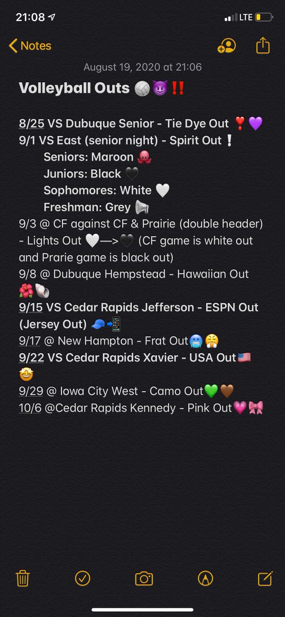 WahawkSports's tweet photo. Here are the 2020 volleyball outs!! Masks are required! Come support and get loud! 🏅🔈🏐#wahawknation https://t.co/v2iMFwRa7b