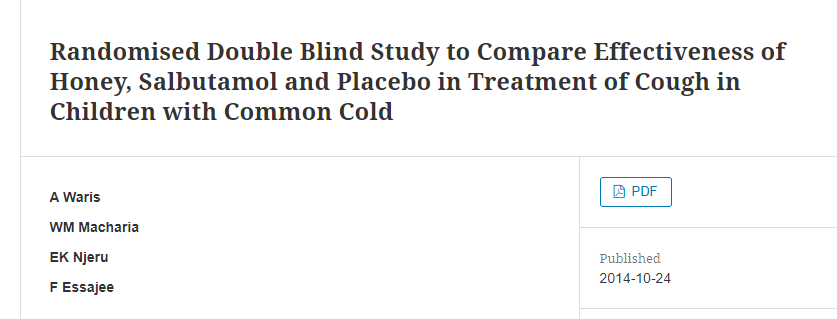 25/n Somehow there are more issues here. This study was included in the risk of bias, but even though it assessed honey vs placebo/salbutamonl (and found no effect) it is not in any of the meta-analysesVery weird