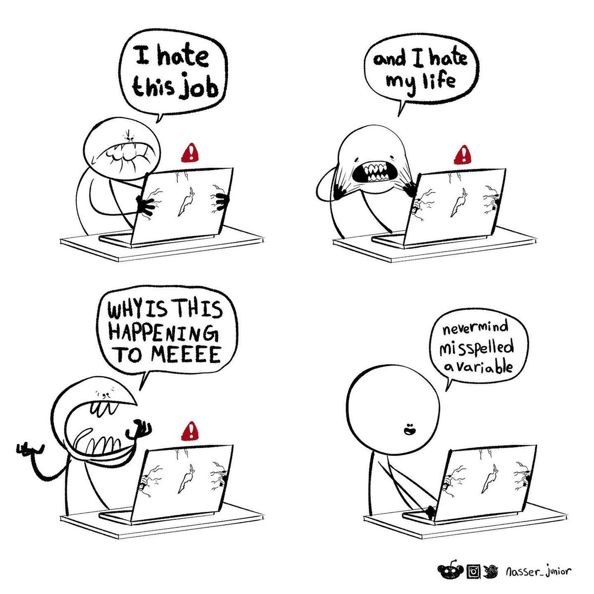 a_tinypixel's tweet image. *Syntax Error*
*Variable Not Defined*
*You're not eligible to live a normal life!*
Credits: #thecrazyprogrammer (#Facebook)
#programmers #programming #programminglife #programmingmemes